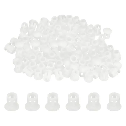 100pcs Nylon Hole Plugs, 1/5' Round Plastic Covers for Cabinets, Furniture, White