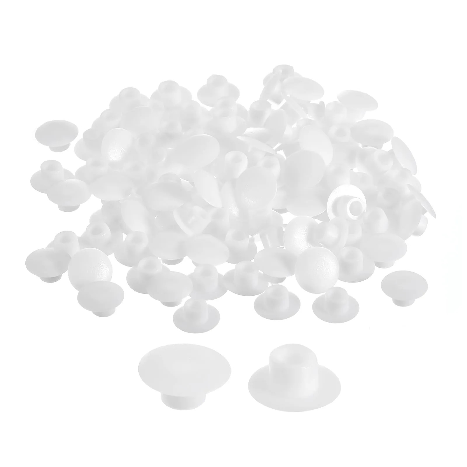 100Pcs White Screw Hole Plugs, 6mm(1/4') Plastic Caps for Furniture Cabinet Cupboard