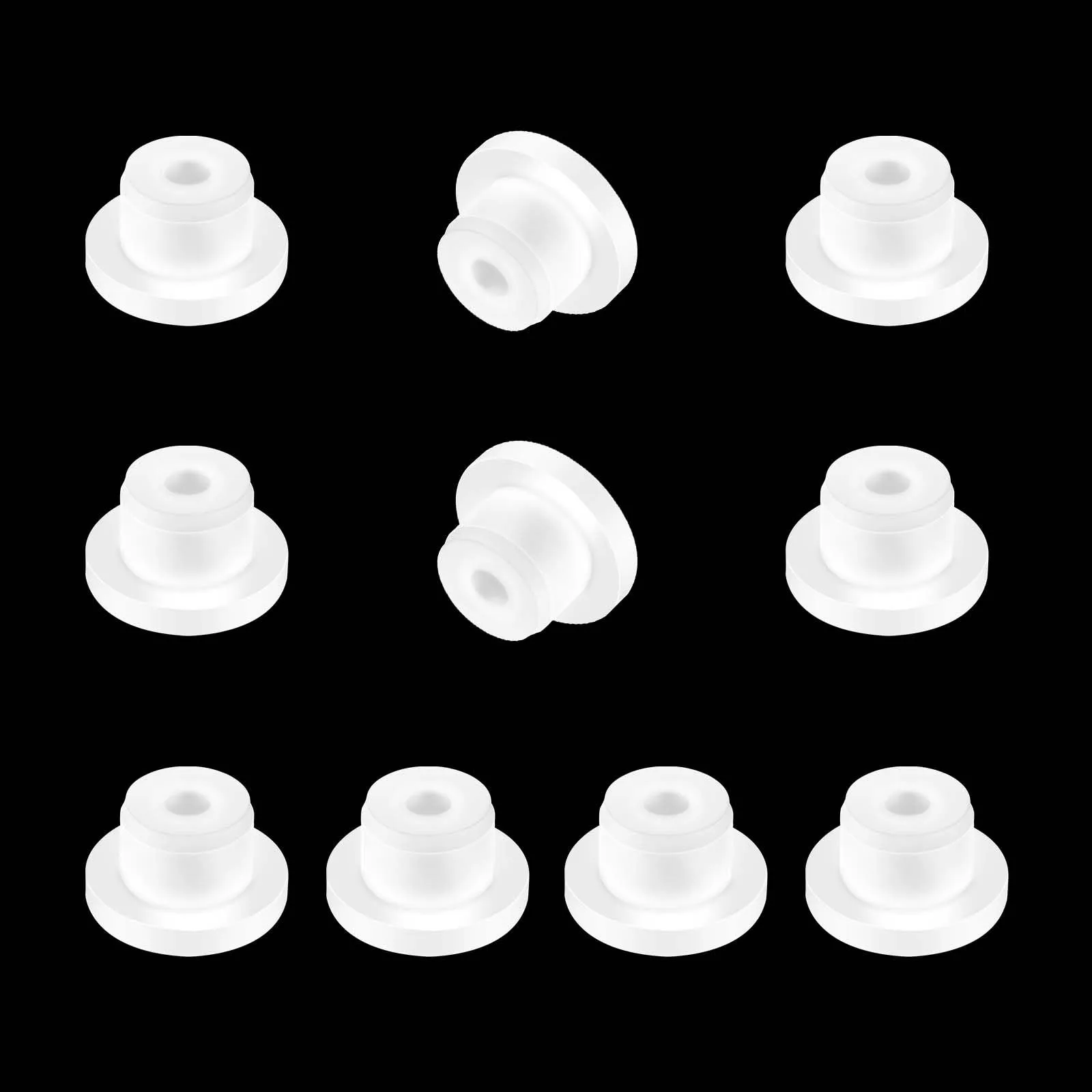 10Pc Silicone Hole Plug 0.59”/15mm Waterproof White T-Shaped Stoppers for 14mm Holes