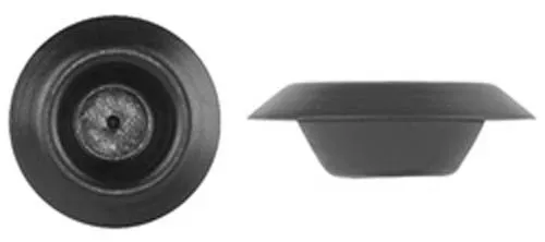 1/2' Black Plastic Depressed Center Hole Plugs - 100 Pack, 7/8' Head Diameter