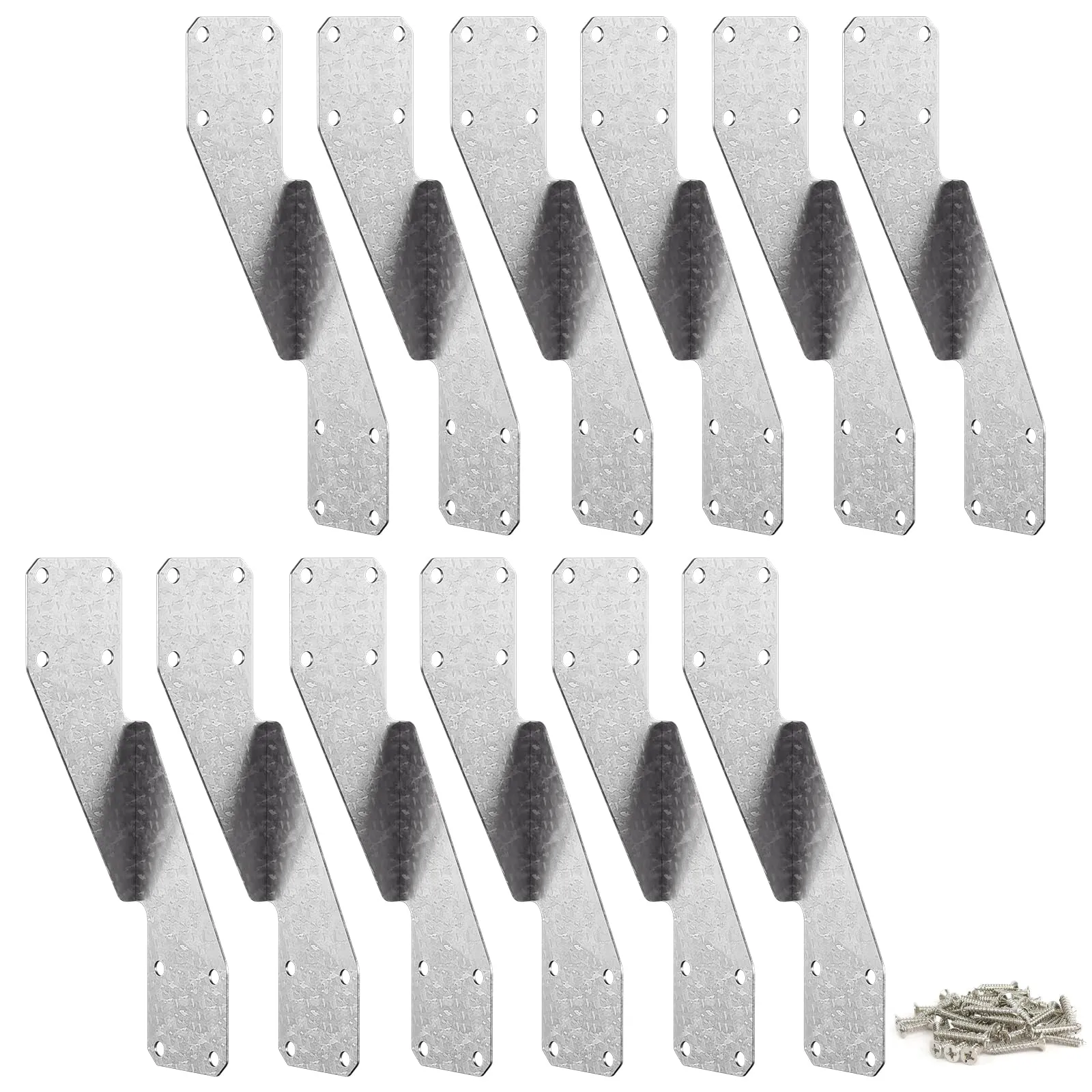 12Pcs Heavy Duty Hurricane Straps, Galvanized Tie Brackets for Trusses/Rafters, H2.5A