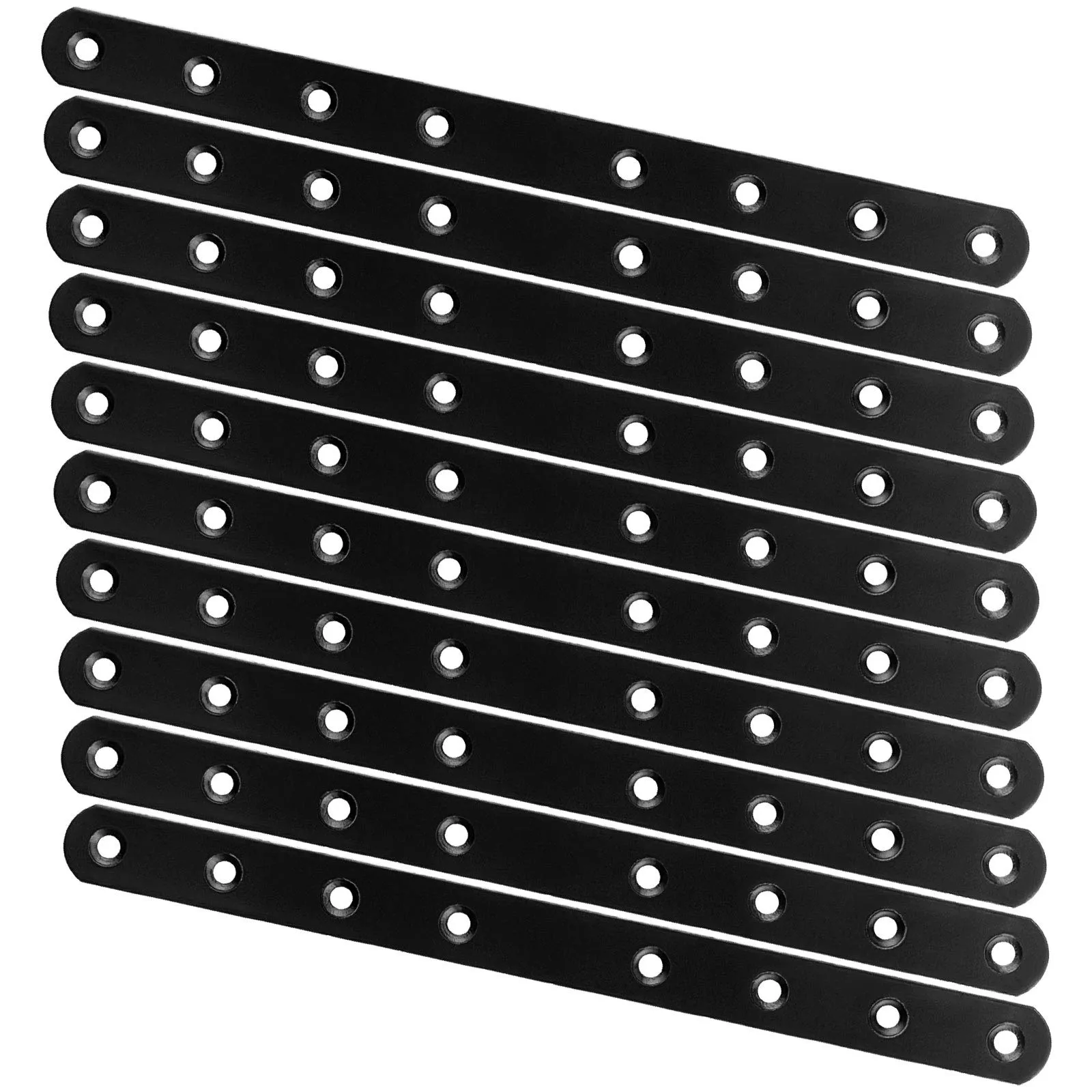 20Pcs 10Inch Black Mending Plates, Heavy Duty Straight Brackets for Furniture Repairing