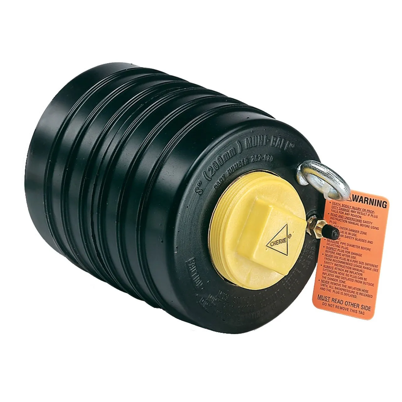 262064 Cherne Single-Size 6-Inch Muni-Ball Underground Plug, Black, Durable Rubber Construction