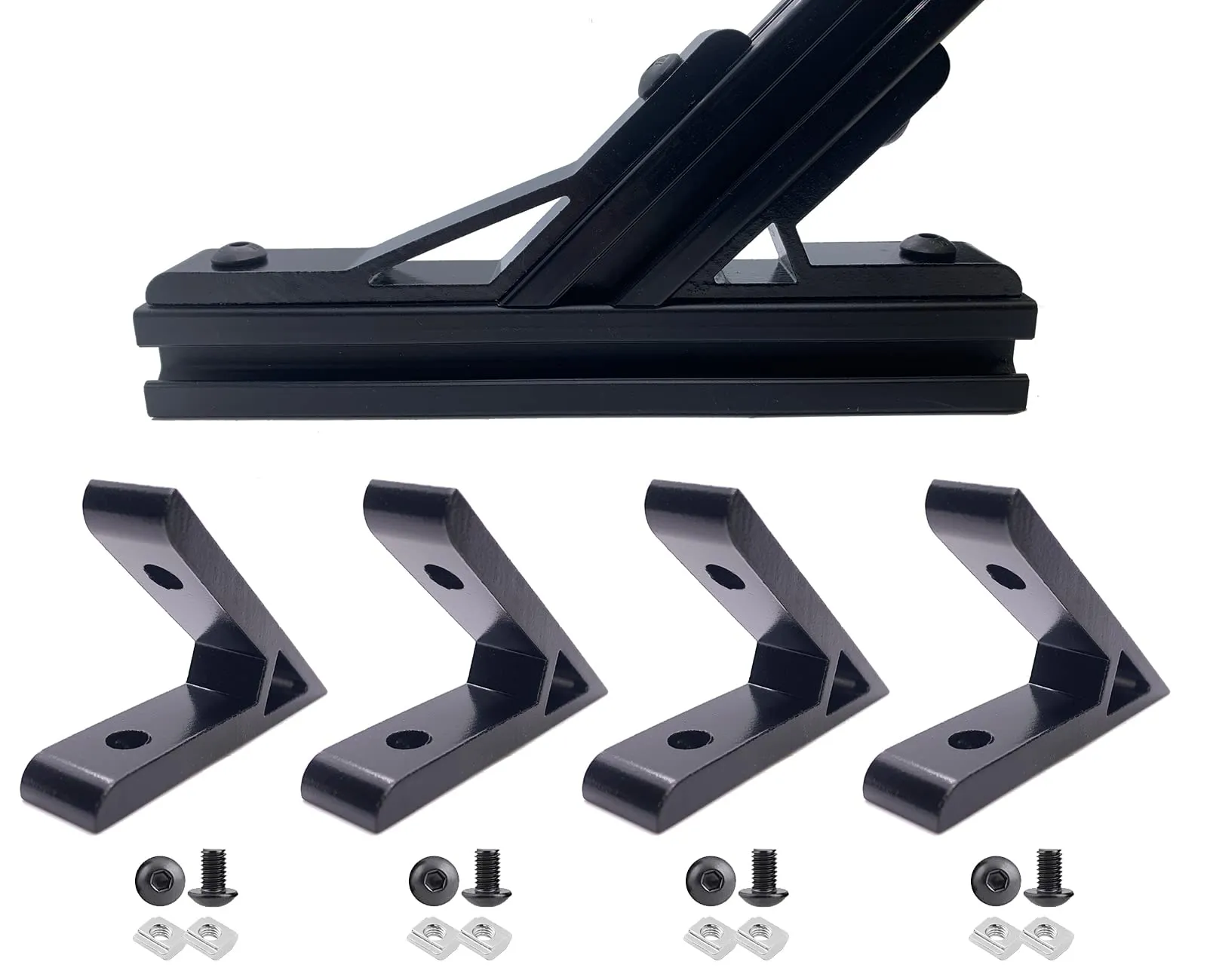 4 Set 45°/135° Angle Aluminum Extrusion Profile Accessories with Brackets, Screws & Nuts