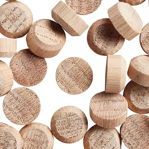 5/8' Oak Oval Wood Plugs - Natural & Unfinished, Sandable, Stainable, Paintable (Qty 25)