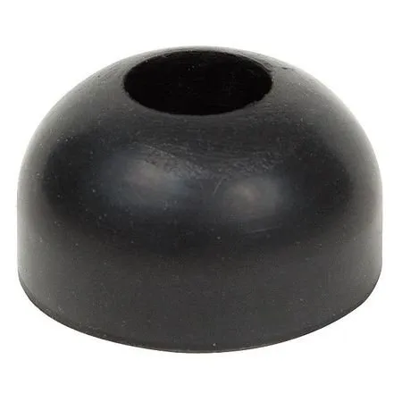 Bumper, 1-3/32' Diameter, Black Rubber, Screw-In Mounting, 10 Pack