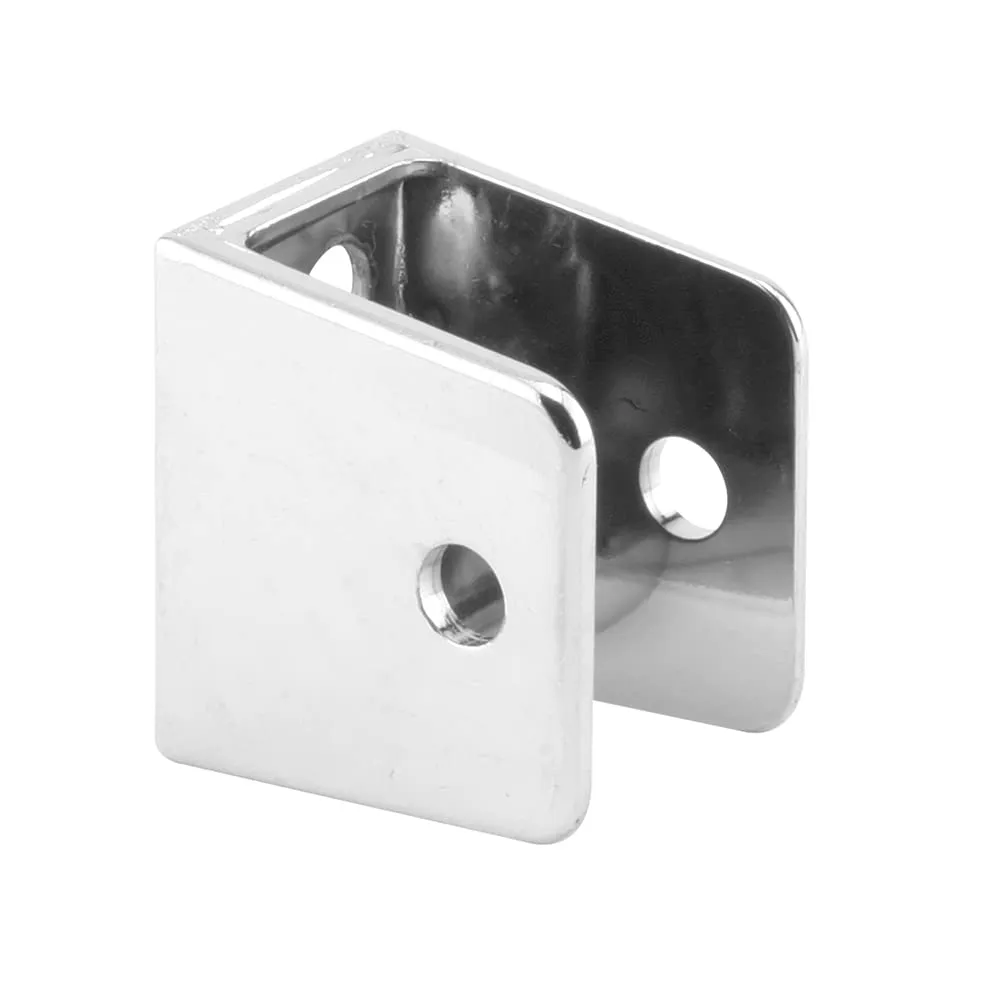 Chrome Plated U-Bracket for 7/8' Panels, Zinc Alloy Construction, 1-5/32' Wide Base