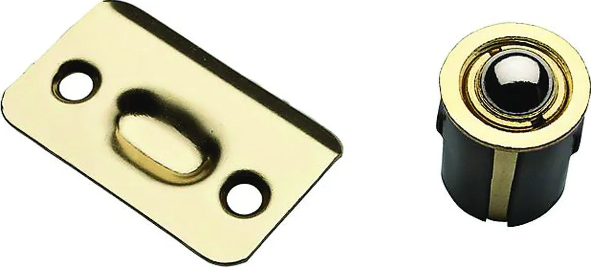 Drv-In Ball Catch, Brass-Plated Steel, Adjustable Tension, Easy Installation, National Hardware