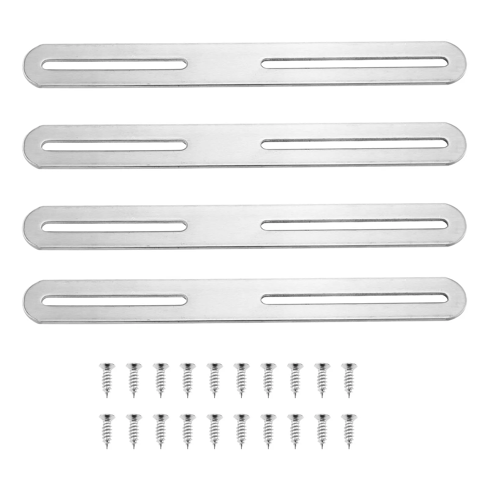 ECSiNG Adjustable Flat Mending Plates 215x24mm Stainless Steel Brackets for Furniture Repair