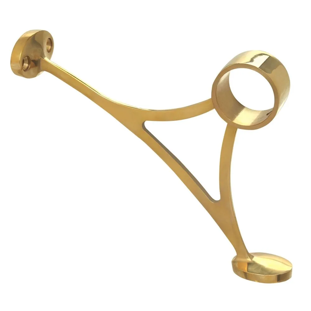 Lavi Industries Polished Brass Combination Bar Footrail Bracket 1-1/2' Durable and Stylish