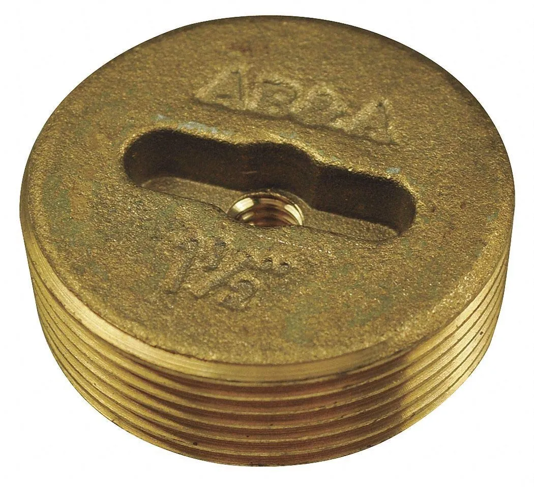 Los Angeles Style Cleanout Plug, 2 in Brass, Round Shape, Screw-In Drain Cover