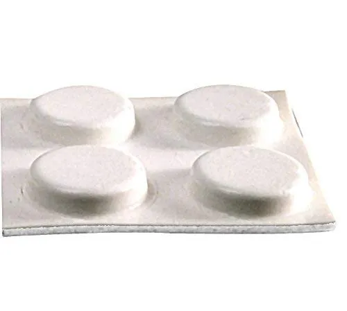 National Artcraft White Polyurethane Bumper Pads with Adhesive Back - 1/2' Diameter, Pkg/50