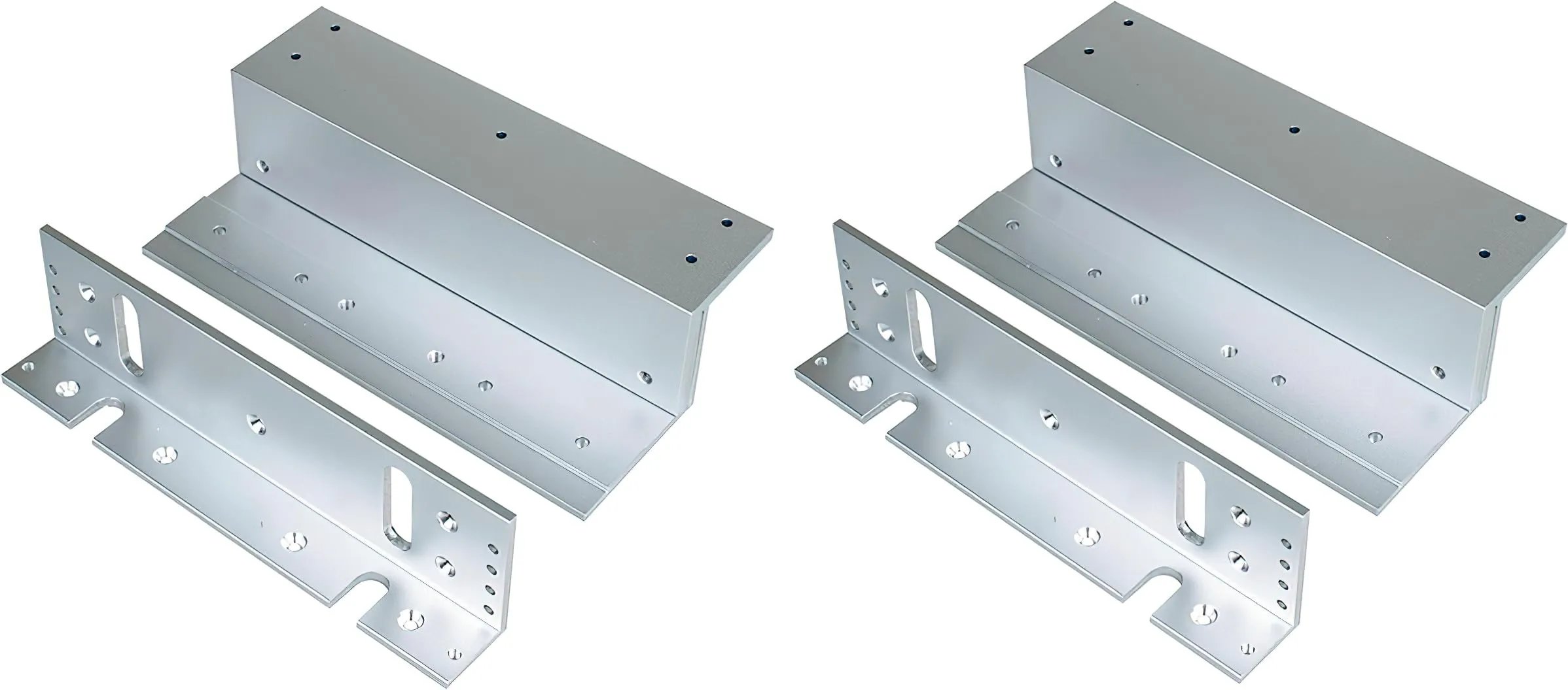 Seco-Larm E-941S-1K2/ZQ Z-Brackets for 1200-lb Electromagnetic Locks - Adjustable Silver