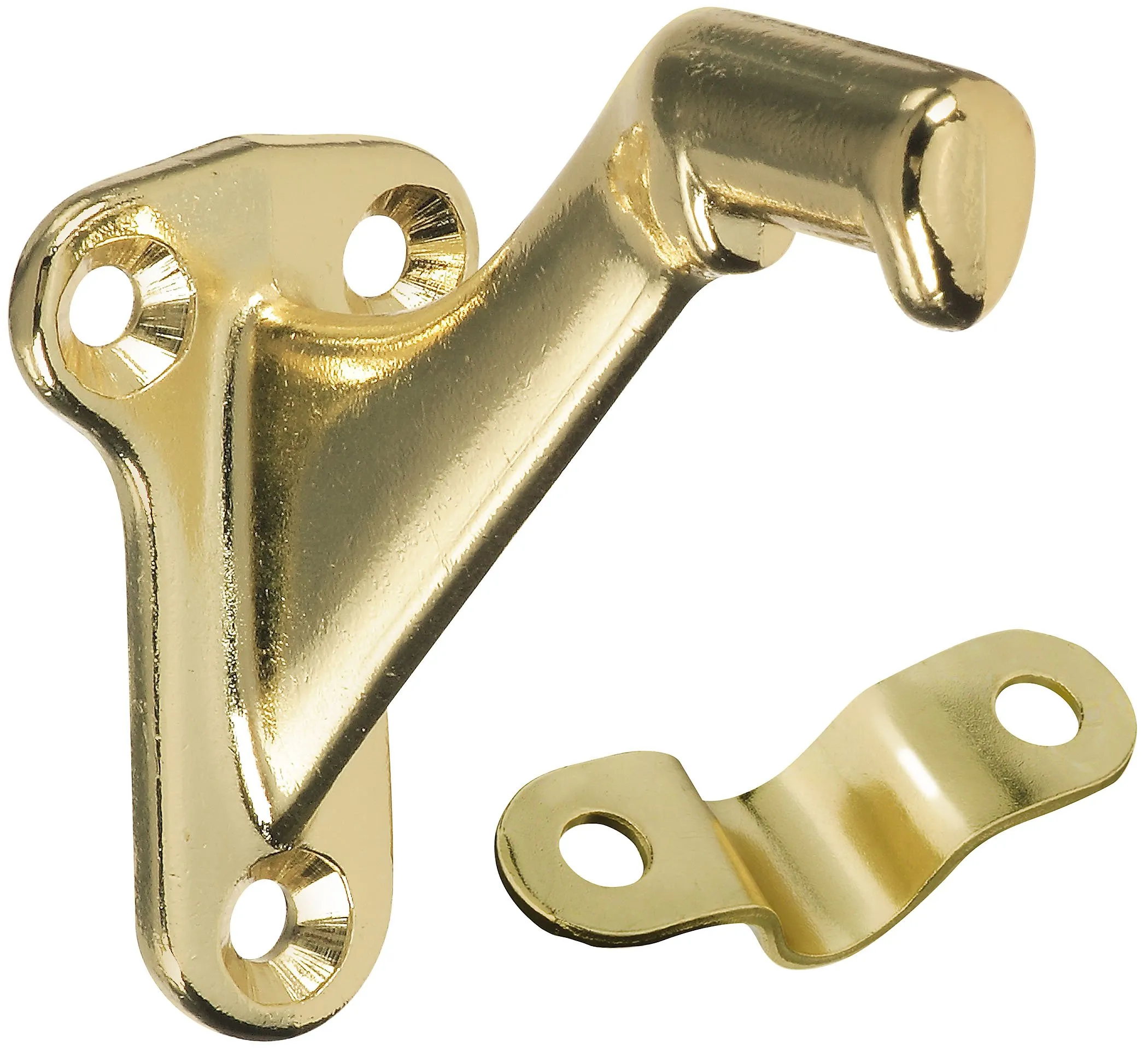 Stanley Hardware S856-055 7081 Brass Handrail Bracket - Durable Aluminum, 3-Inch Projection