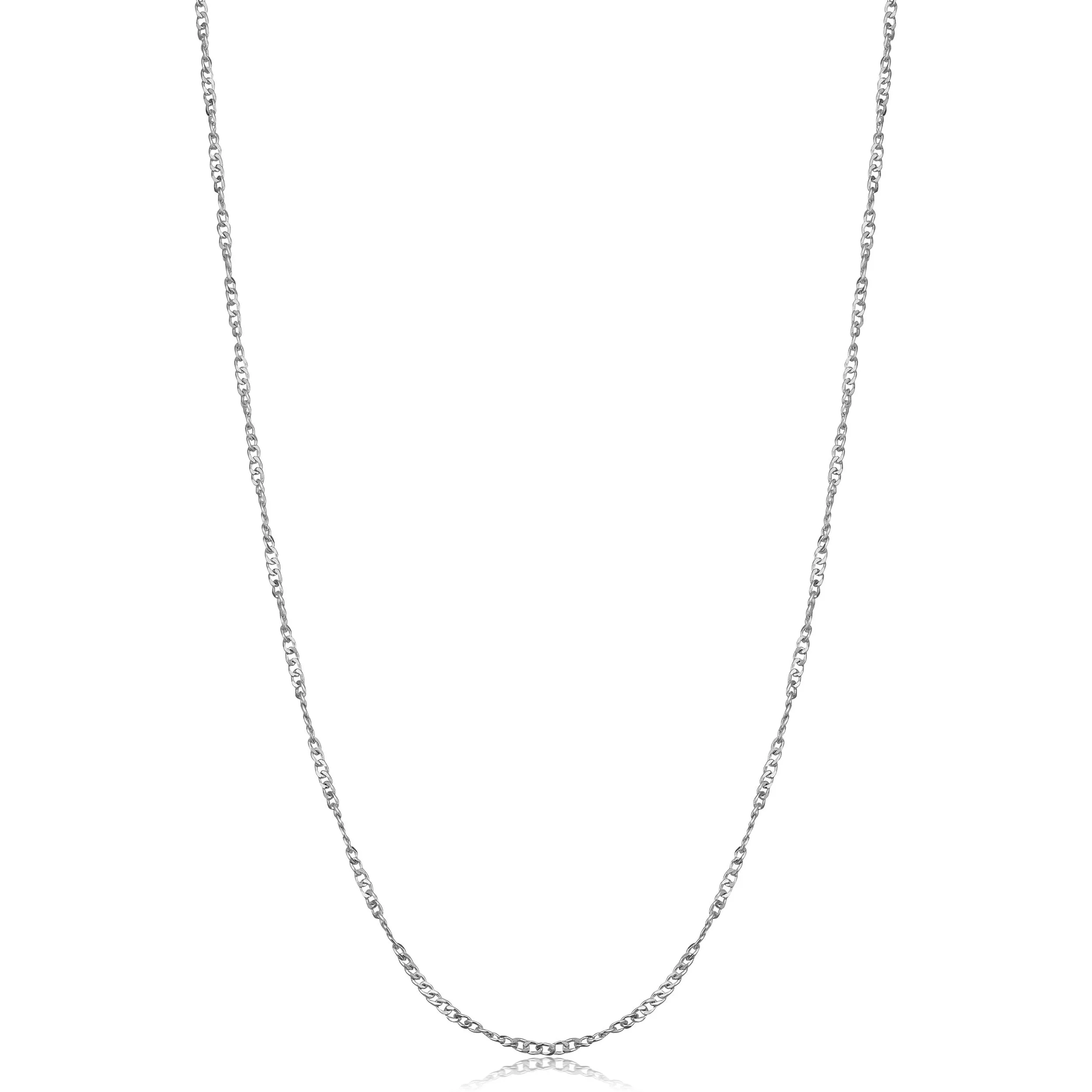 Sterling Silver Twisted Curb Chain Necklace, Hypoallergenic 925 Silver, 14-30 Inch Length Options