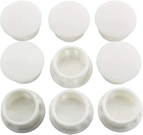 White Round Nylon Hole Plugs 50PCS, 13mm Fastener Cover, Durable & Easy to Install